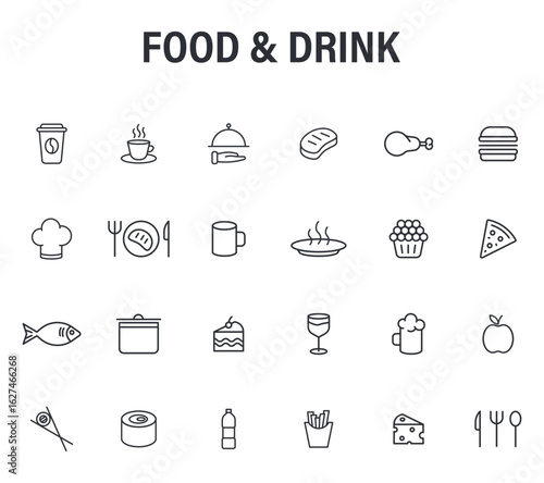 Business & Finance icon outline vector Illustration mega icons design new