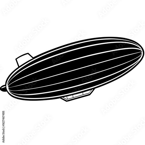 Close-Up Transparent Zeppelin SVG Clipart Airship Illustration