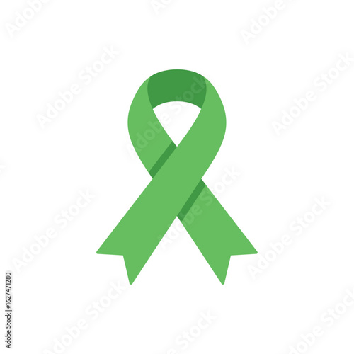 Wallpaper Mural Green Awareness Ribbon Symbol Isolated on White Torontodigital.ca
