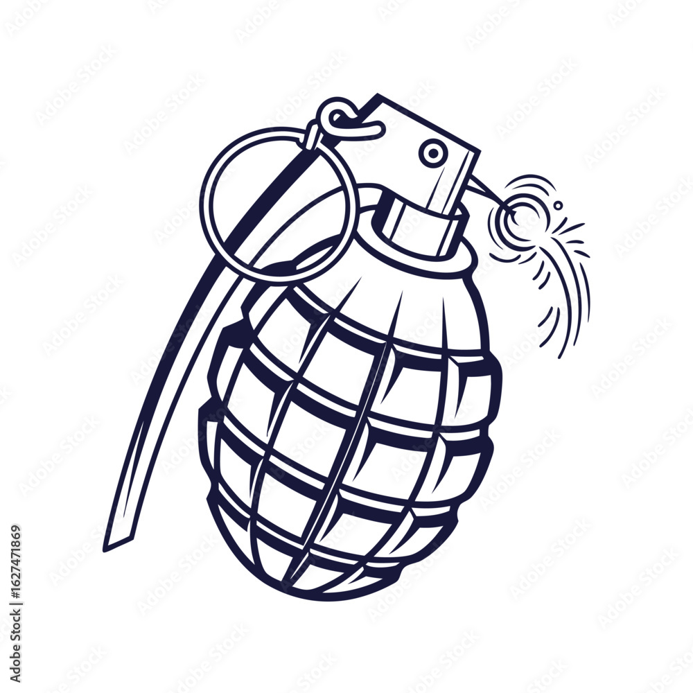Fototapeta premium Bomb icon isolated on white background, Adobe Illustrator Artwork