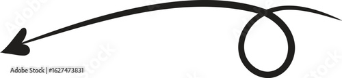 Doodle Curved Arrow with Heart Tip