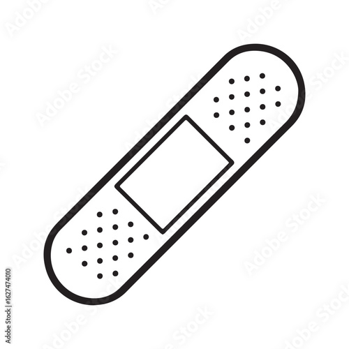 Adhesive Bandage Line Icon. First aid plaster for wound care, simple medical vector illustration.

