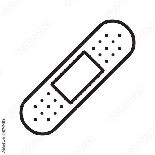 Adhesive Bandage Line Icon. First aid plaster for wound care, simple medical vector illustration.

