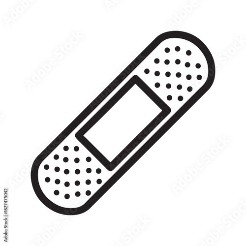 Adhesive Bandage Line Icon. First aid plaster for wound care, simple medical vector illustration.
