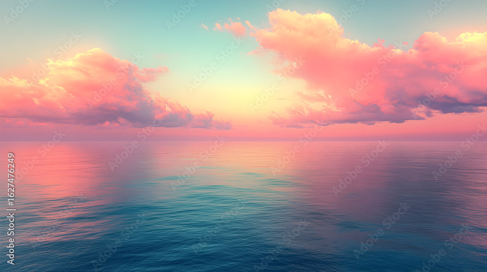 Obraz premium Ocean sunset paints the sky