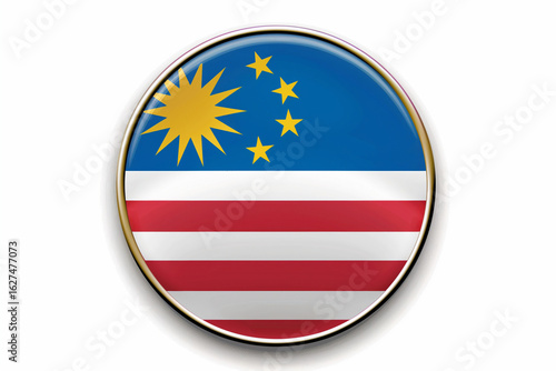 Free Download Circle badge Malaysia flag button vector illustration isolated. Kuala Lumpur flag. Malaysia is a member of Asean Economic Community, AEC. State in Asia national symbol. Roundel Malaysia emblem banner  - GFXLoad