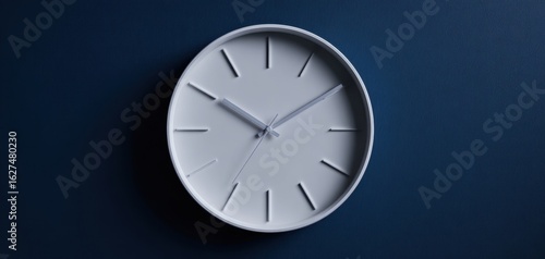 Wallpaper Mural The minimalist wall clock on a deep blue background. Torontodigital.ca