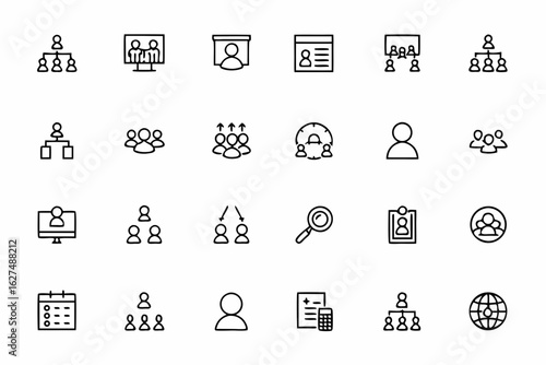 A practical business icon set for visualizing workforce building and job creation — suited for presentations, HR blogs, and recruitment services