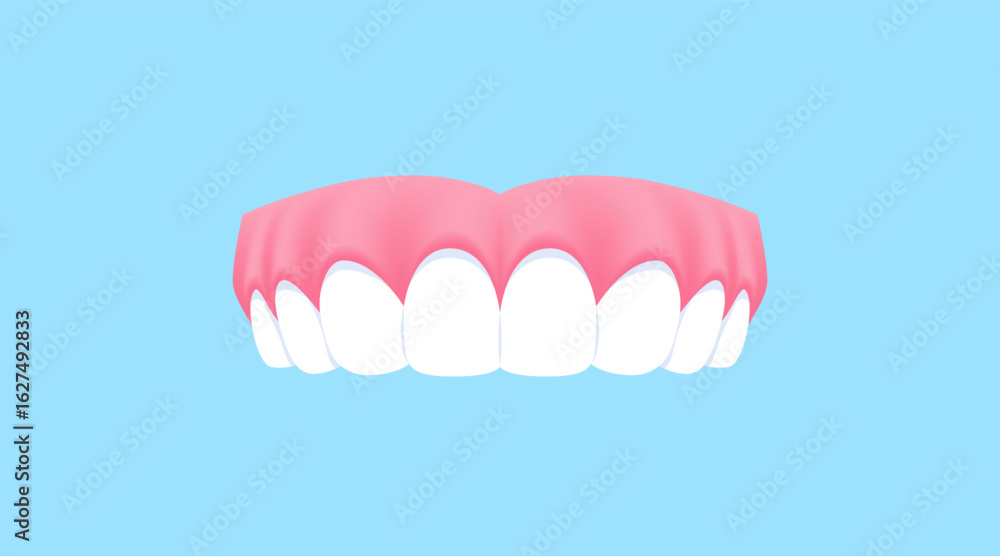 Fototapeta premium Upper teeth (Healthy) illustration vector design. Dental care concept.