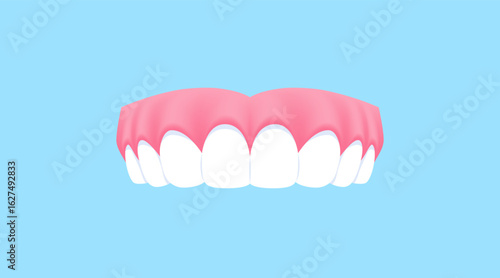 Upper teeth (Healthy) illustration vector design. Dental care concept.