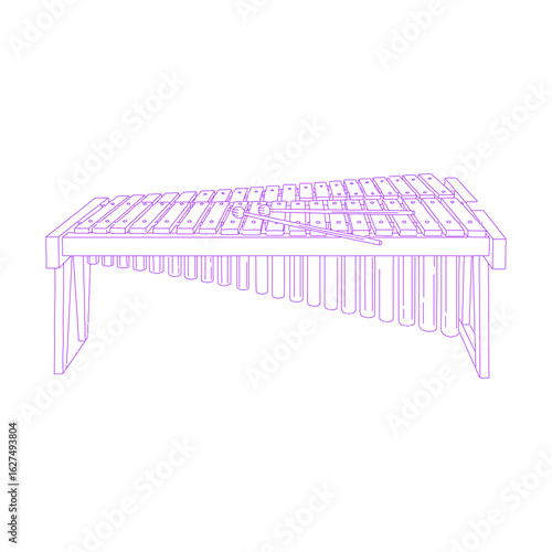 Xylophone Line Art Illustration