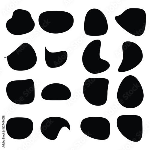 Irregular blob shape vector illustration set EPS 10