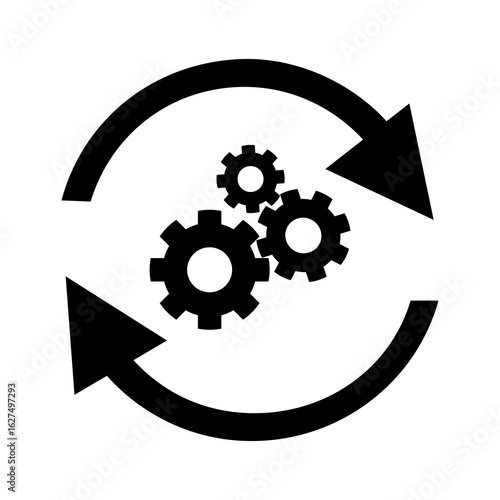 Process icon, Integration icon. Flat vector illustration design.