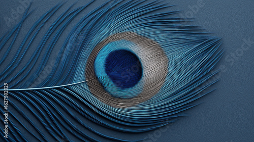 AI-Created Vibrant Abstract Peacock Feather Design
