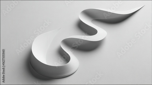 White Ribbon on Textured White Surface