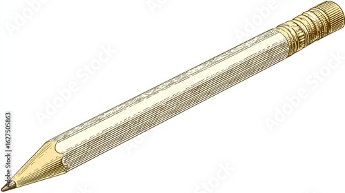 Yellow Unsharpened Pencil Illustration