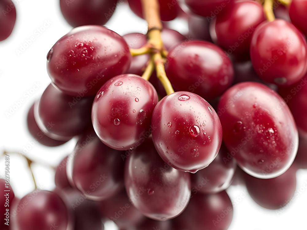 Fototapeta premium red grapes on a white background