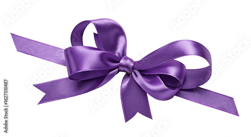 Elegant purple ribbon bow for gift wrapping embellishments in premium quality satin material