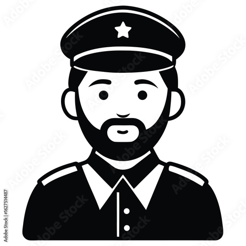 Illustration of a Man in Military Uniform