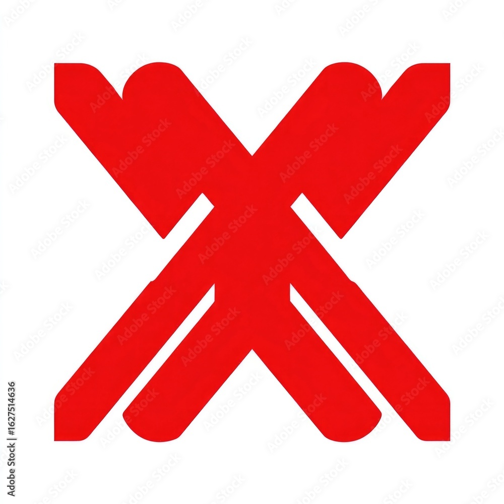 Fototapeta premium Red stylized capital X