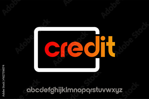 Modern credit wordmark for banking industry