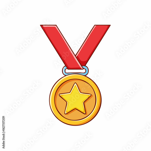 a first-place award medal with ribbon and star in the center