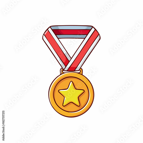 a first-place award medal with ribbon and star in the center