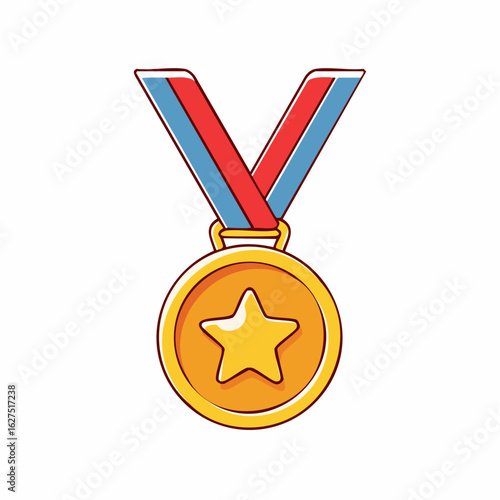 a first-place award medal with ribbon and star in the center