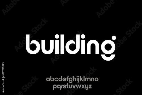 Building logo vector typography. Modern style font