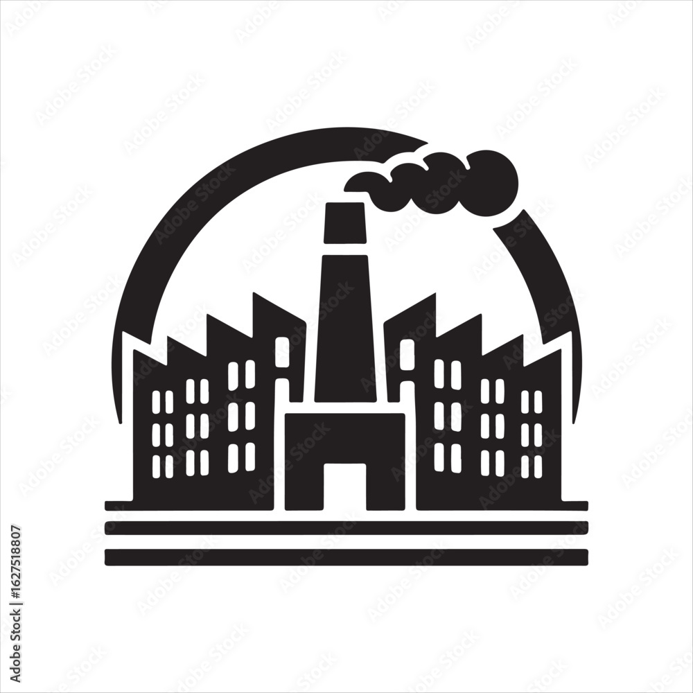Obraz premium factory vector silhouette clip art logo design illustration