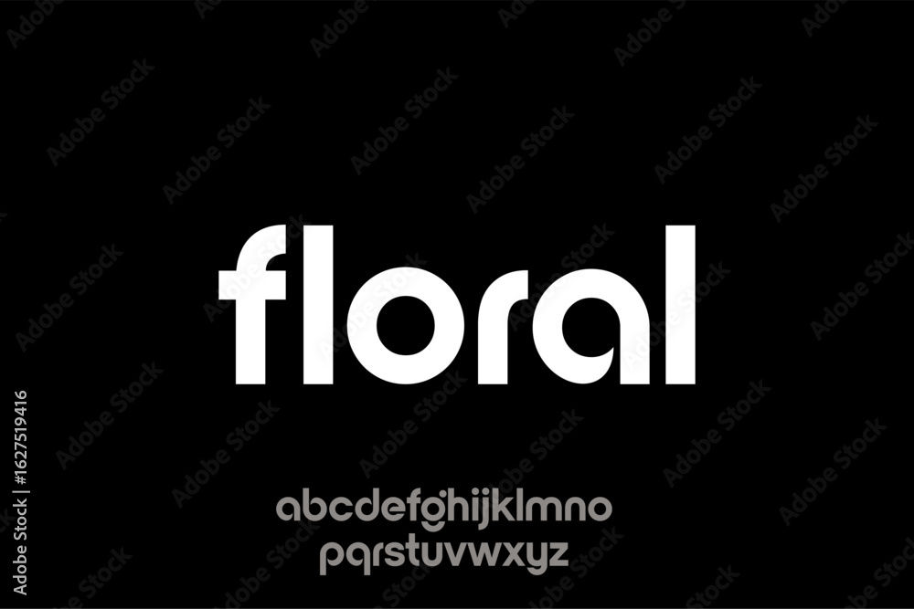 Fototapeta premium Abstract Floral Typeface and Font