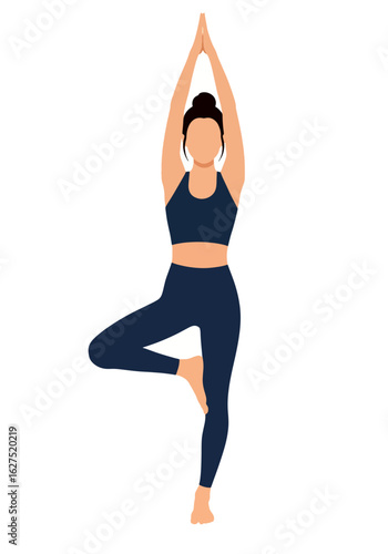 Tree Pose Yoga Illustration: Balance and Serenity