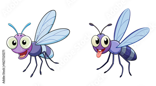 Cartoon mosquito character vector illustration design