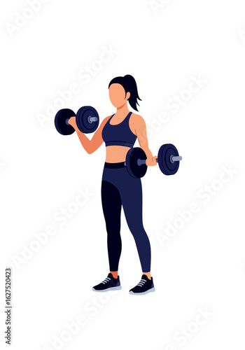 Woman Lifting Weights: Fitness and Strength Training