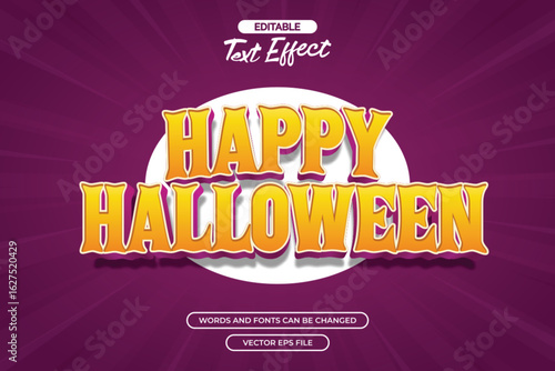 Happy halloween editable text effect with 3d text style