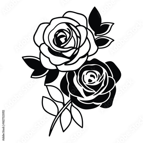 Wallpaper Mural Elegant rose flower silhouette design Torontodigital.ca