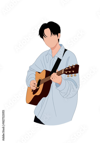 Guitar Player Minimalist Illustration