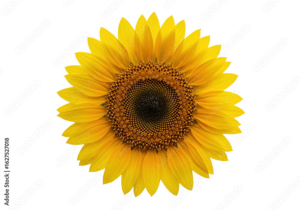Fototapeta premium Bright sunflower in full bloom against a clear background, showcasing nature's beauty