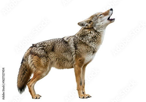 Majestic coyote howling powerfully, capturing wild spirit and untamed nature