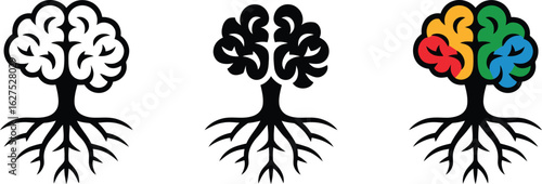 Brain tree symbolizes growth, knowledge, and intelligence