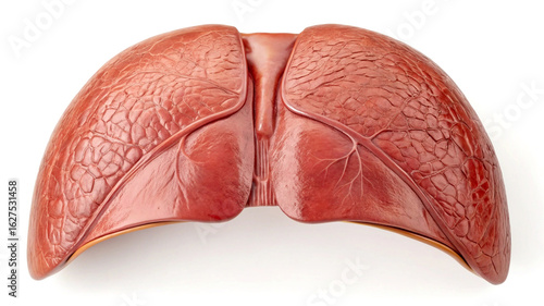Red Human Lungs with Visible Veins and Texture respiratory system