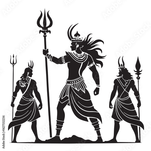 black trickster gods Silhouette Vector, High Quality Illustration on White Background