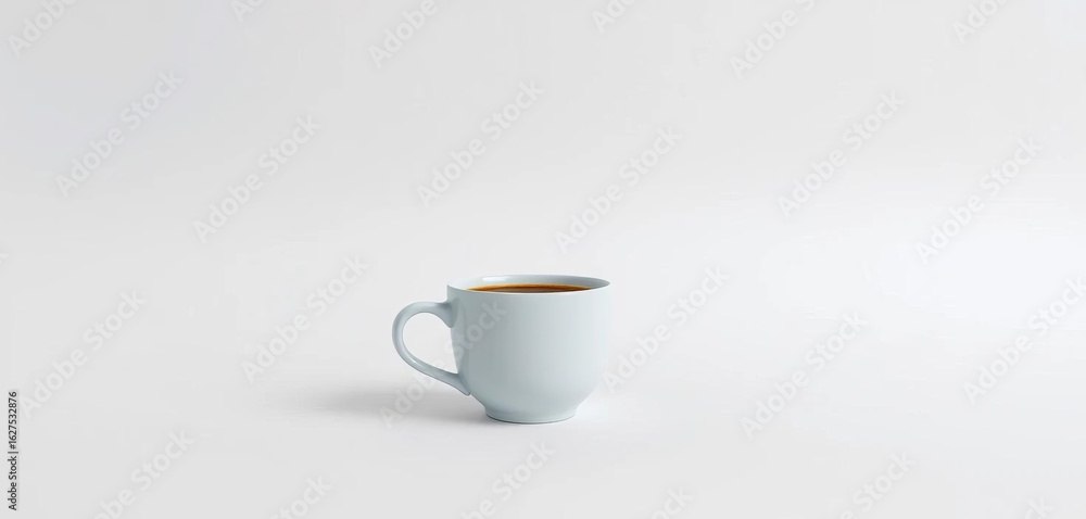 Fototapeta premium A steaming coffee cup sits alone on a pristine white background, delicious, cafe