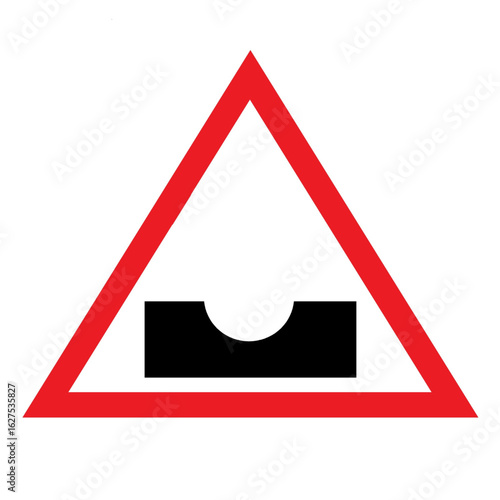 dangerous dip sign road rules traffic sign symbol design illustration.eps