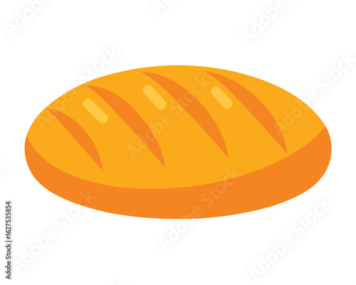 A loaf of golden brown bread isolated on white background Ai Generated