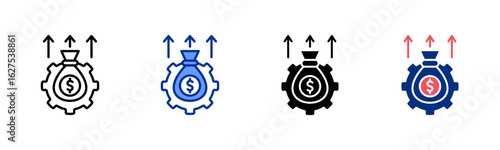 Cost icon sheet multiple style collection