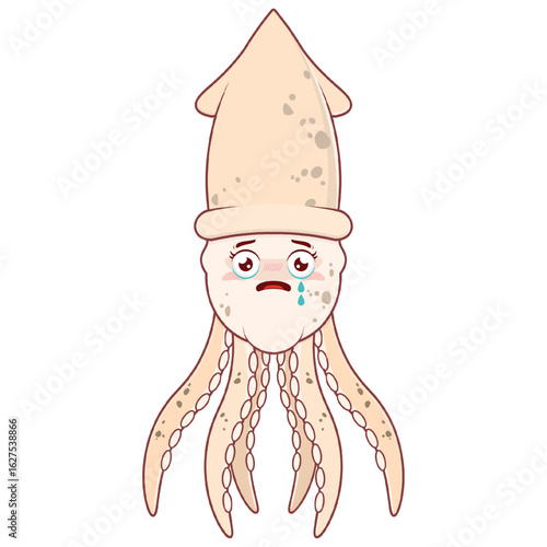 Octopus scared face cartoon cute