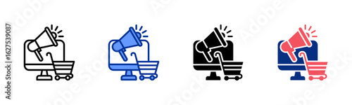 Digital Marketing icon sheet multiple style collection