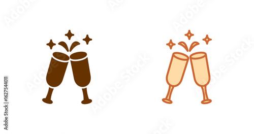Champagne toast Vector Icon
