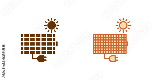 Solar panel charger Vector Icon